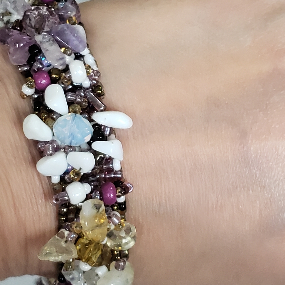 Multicolor Real Stone Beaded Bracelet